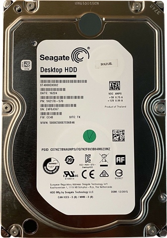 外付けハードディスク・ドライブ Seagate Desktop HDD 4TB ST4000DX002